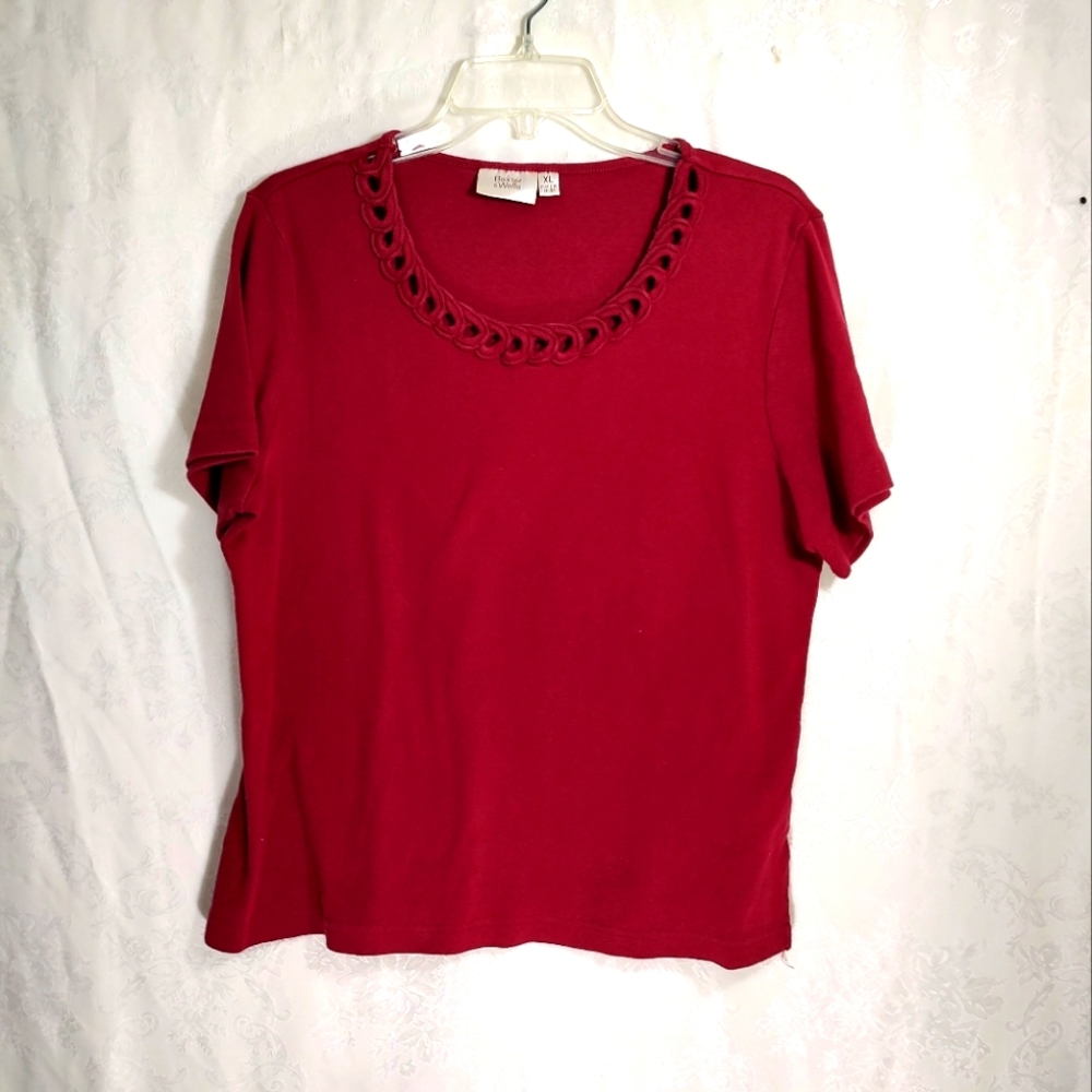 Baxter & Wells maroon short sleeve tunic women's XL  #594